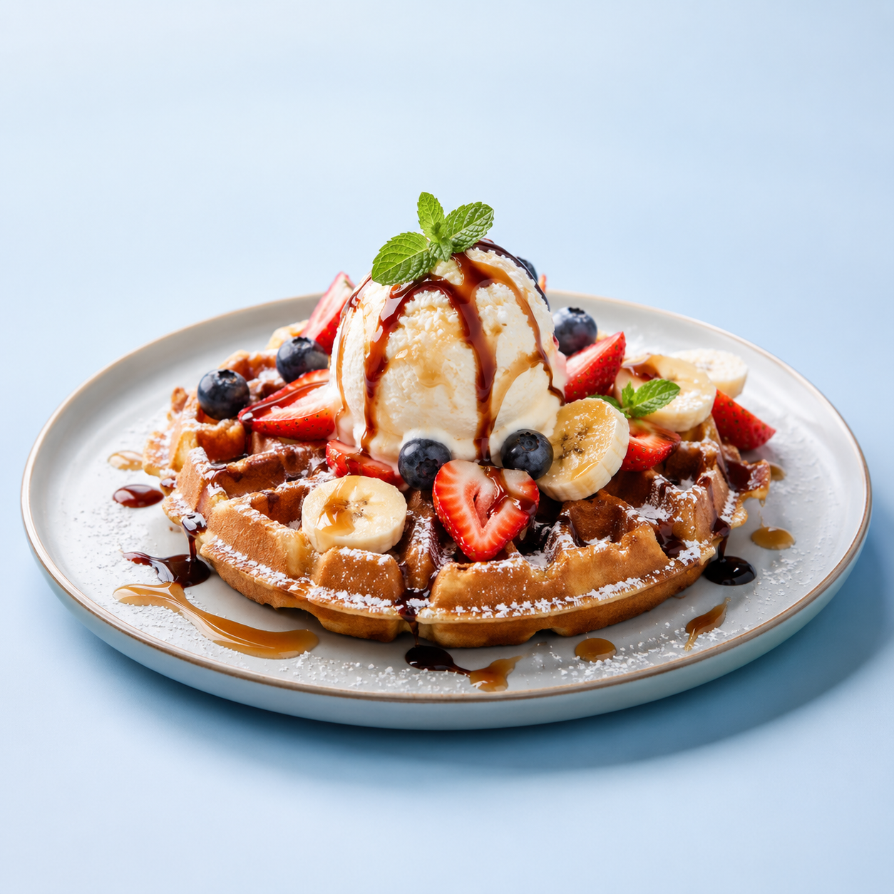 Waffle With Ice Cream