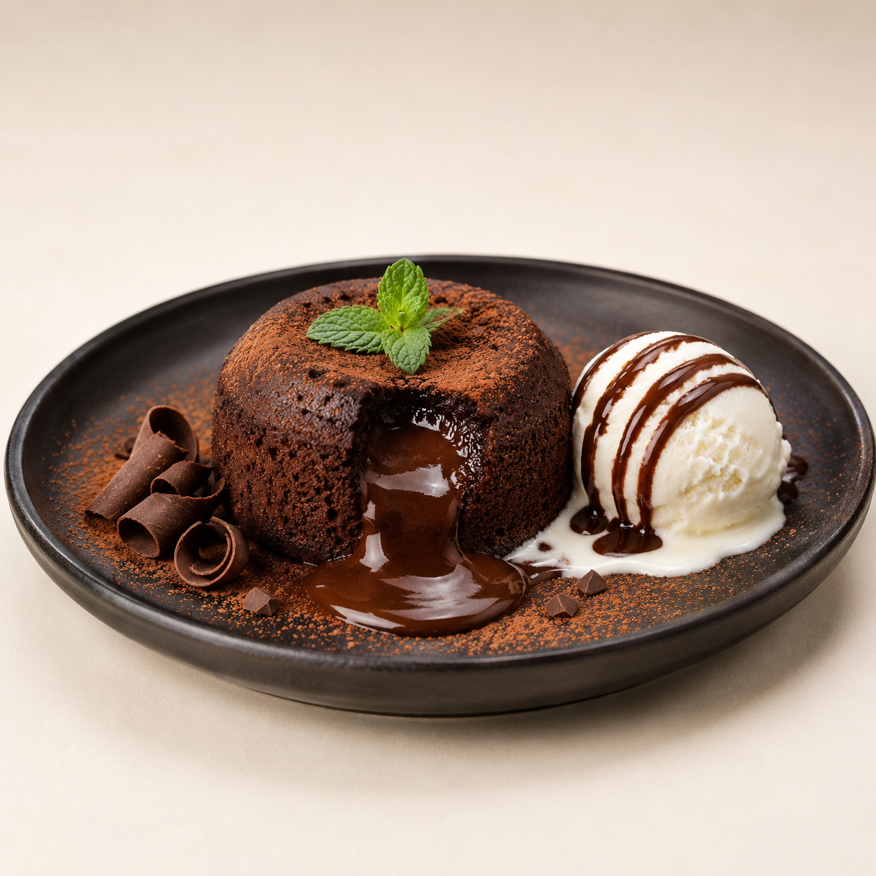 Choco Lava Cake With Ice Cream